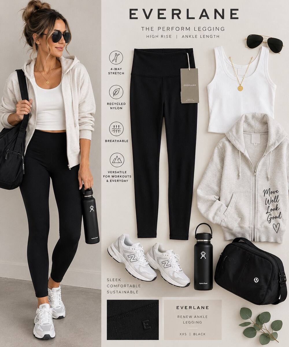 Everlane The Perform Legging XXS Black High Rise Ankle Activewear NWT